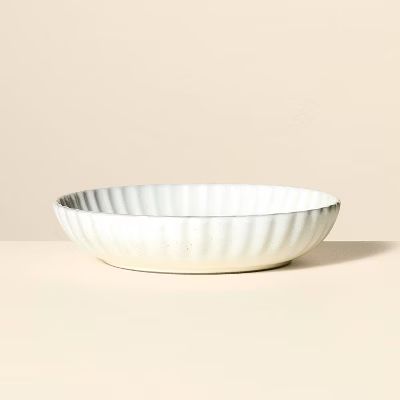 25oz Scalloped Edge Stoneware Pasta/Grain Bowl Cream - Hearth & Hand™ with Magnolia | Target