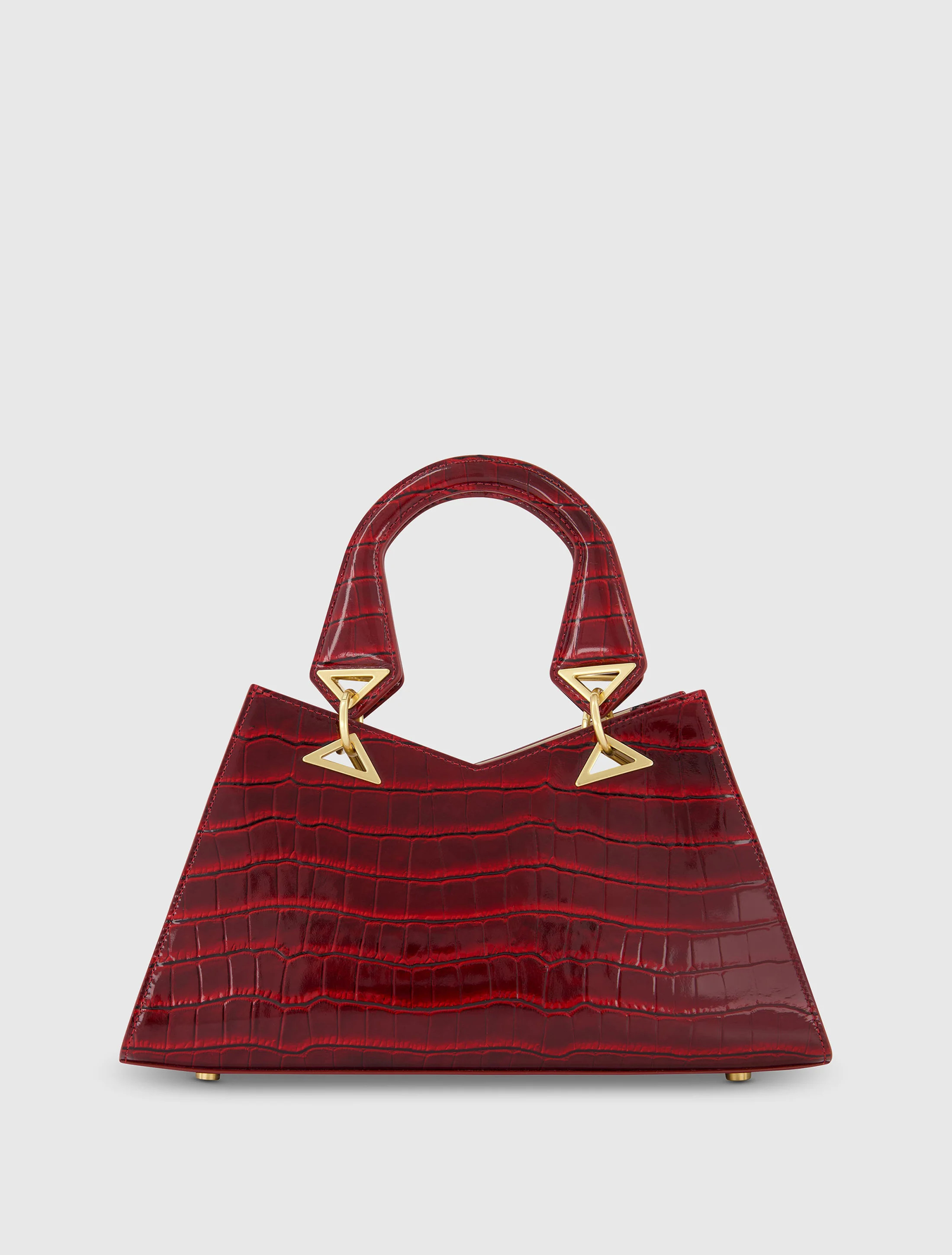 Crocodile Leather Handbag With Gold Hardware | Mac Duggal