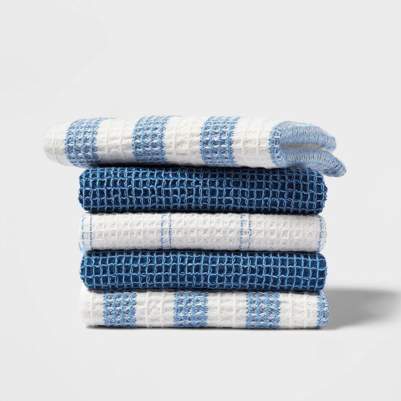 5pk Cotton Striped Waffle Dishcloths - Threshold™ | Target