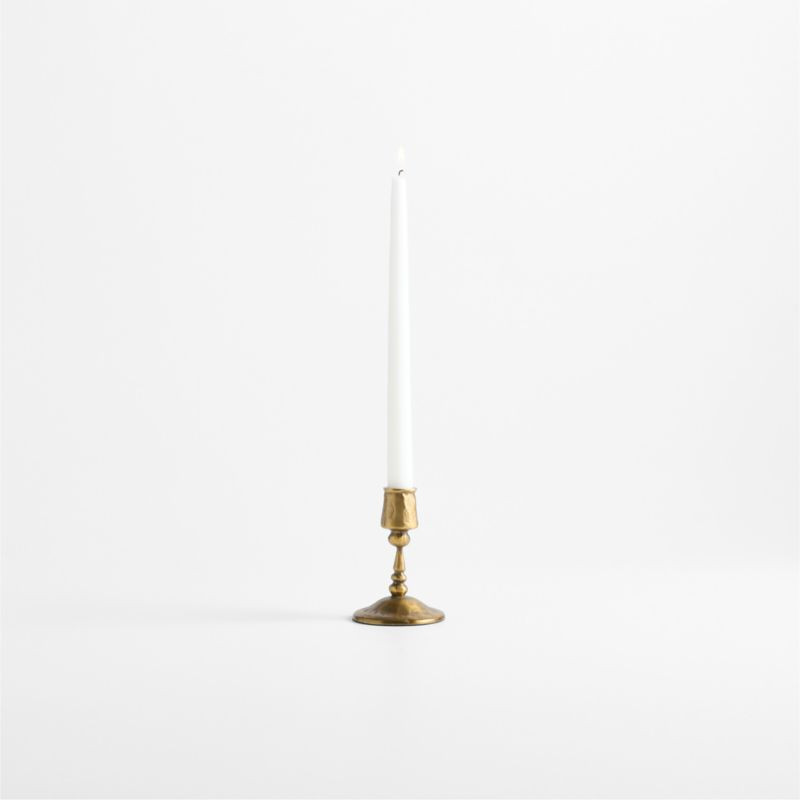 Luce Mini Brass Taper Holder 4.5 | Crate & Barrel