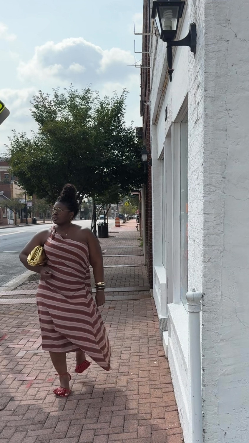 I love pieces that can follow me through different plans. This striped midi dress feels relaxed for daytime but can easily be dressed up with accessories, heels, or a cute bag.   versatile midi dress, striped summer dress, casual dress outfit, timeless wardrobe pieces, everyday fashion, chic summer outfit

#LTKootd #LTKSeasonal #LTKMidsize