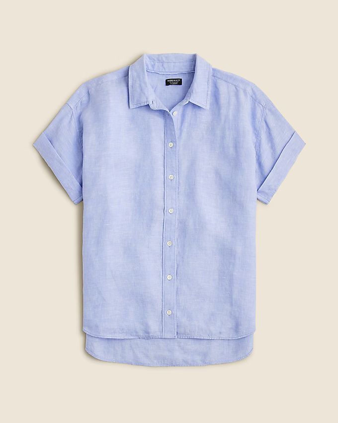 Relaxed-fit short-sleeve shirt in Baird McNutt Irish linen | J.Crew US