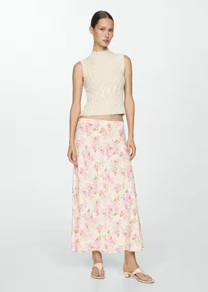 Floral long skirt off white - Woman - 2XL - MANGO | MANGO (UK)