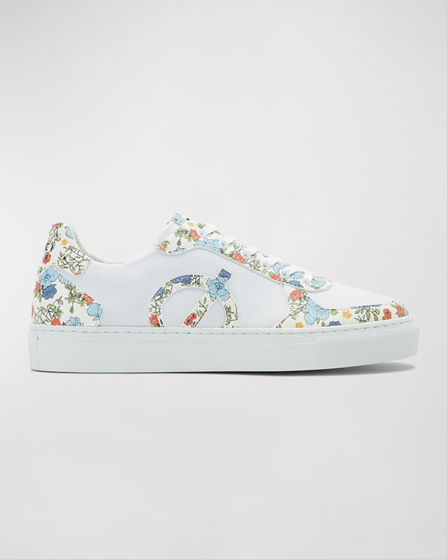 LOCI Seven Vegan Recycled Ocean Plastic Floral Low-Top Court Sneakers | Neiman Marcus