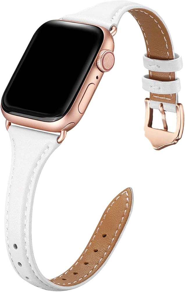 WFEAGL Leather Bands Compatible with Apple Watch Band 38mm 40mm 41mm 42mm 44mm 45mm 49mm Women, T... | Amazon (US)