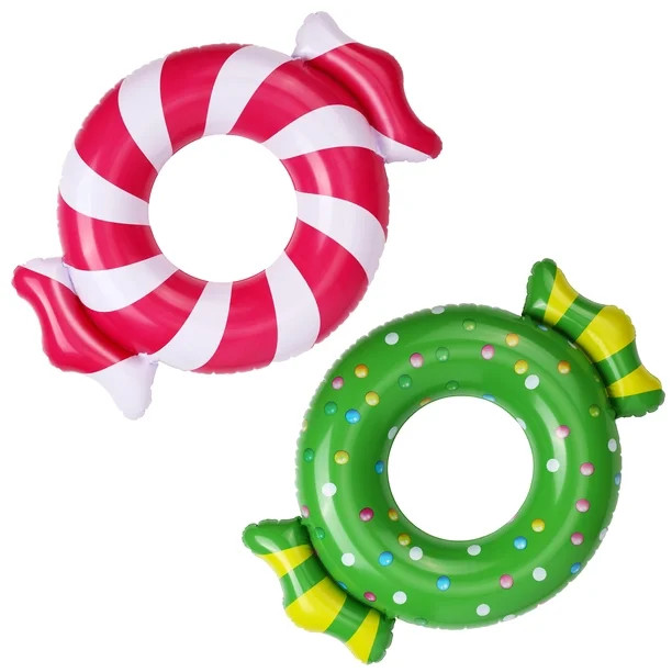 MoKo 2 Pack Inflatable Pool Floats for Kids Adults, 23.6" Candy Pool Float Swim Rings Beach Swimm... | Walmart (US)