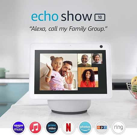 Echo Show 10 (3rd Gen) | HD smart display with motion and Alexa | Glacier White | Amazon (US)