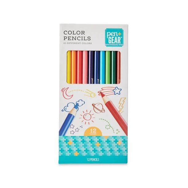 Pen + Gear Classic Colored Pencils, 12 Count, Assorted Colors - Walmart.com | Walmart (US)