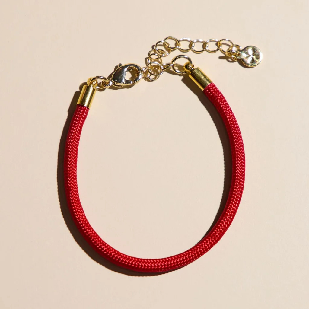 Red Minimalist Paracord Bracelet | Nickel and Suede