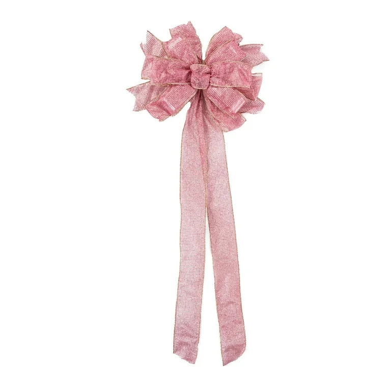 Holiday Time Festive Christmas Christmas Pink Bow, 14 inch | Walmart (US)