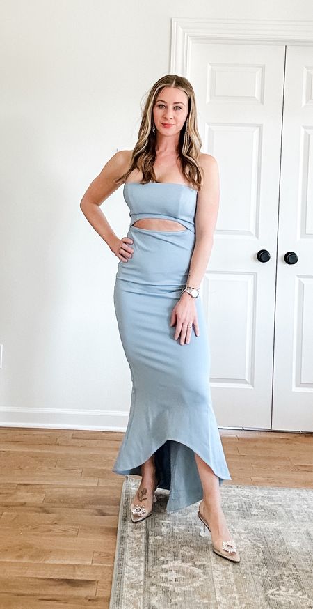 Absolutely stunning gown! Baby blue, strapless with a cutout. Sexy, flirty, unique  Runs small. 

#LTKGala #LTKstyletip #LTKparties