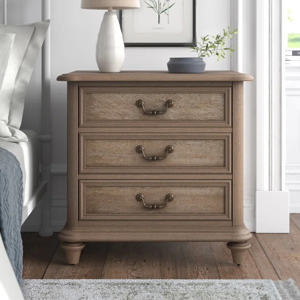 Ishmul 2 - Drawer Nightstand in Rustic Natural Tone | Wayfair North America