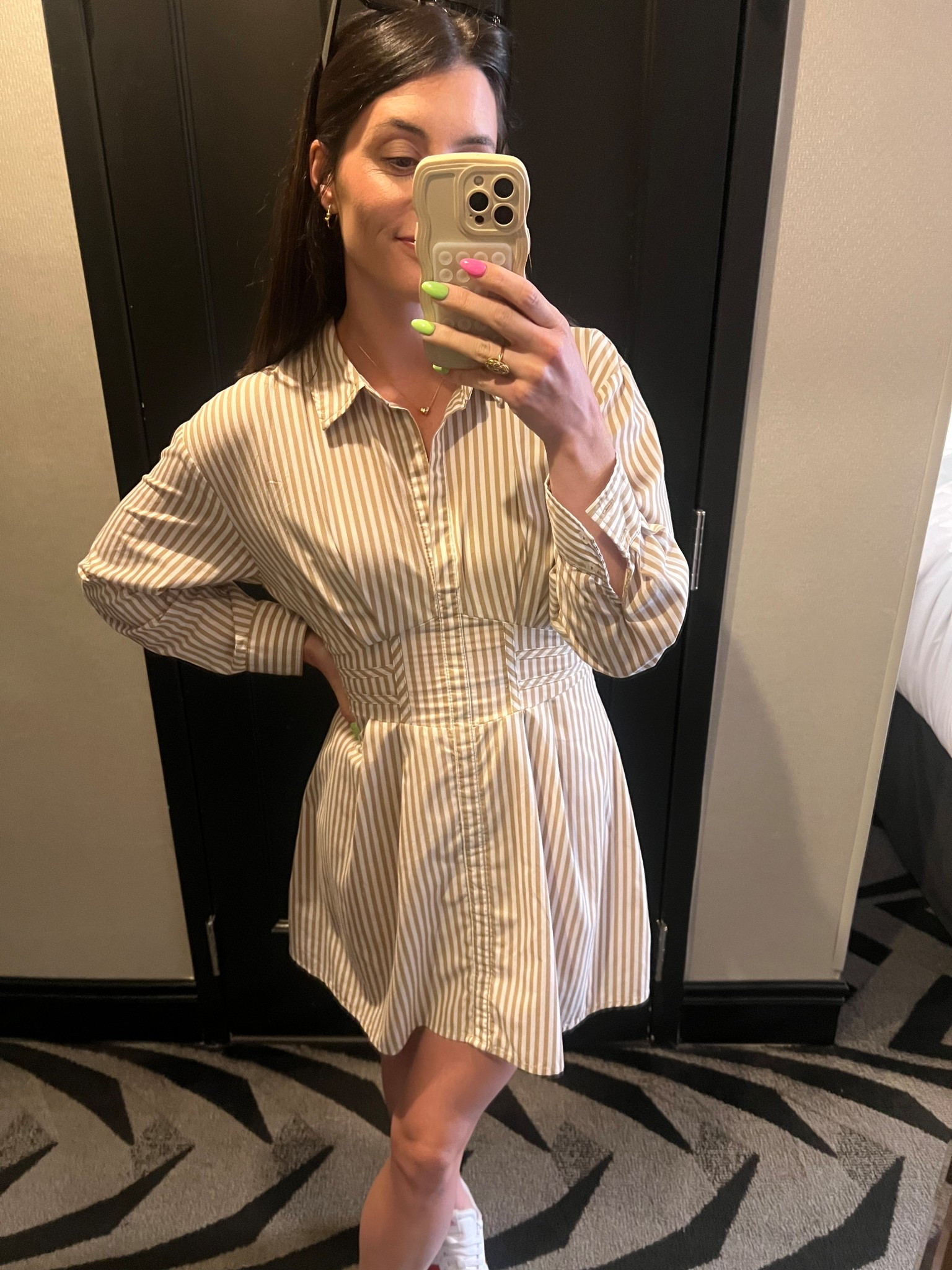 Work dress; striped summer dress; striped work dress; button down dress; wearing a small  

#LTKSeasonal #LTKSummerEdit #LTKStyleTip