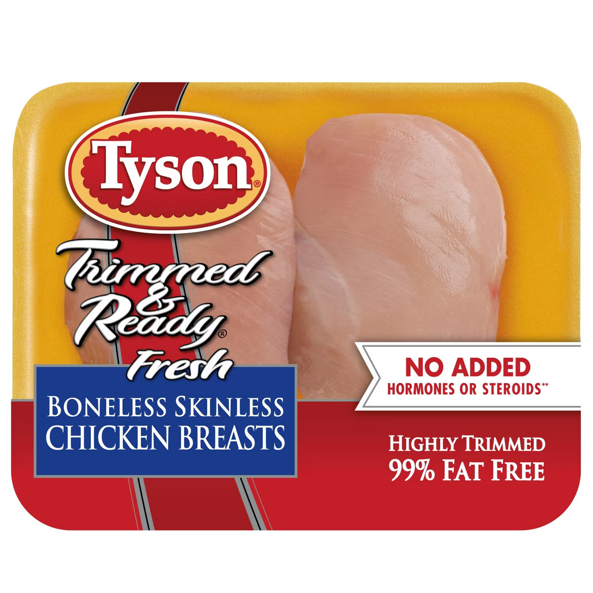 Tyson Trimmed & Ready Boneless & Skinless Chicken Breast - 1-2.11lbs - price per lb | Target