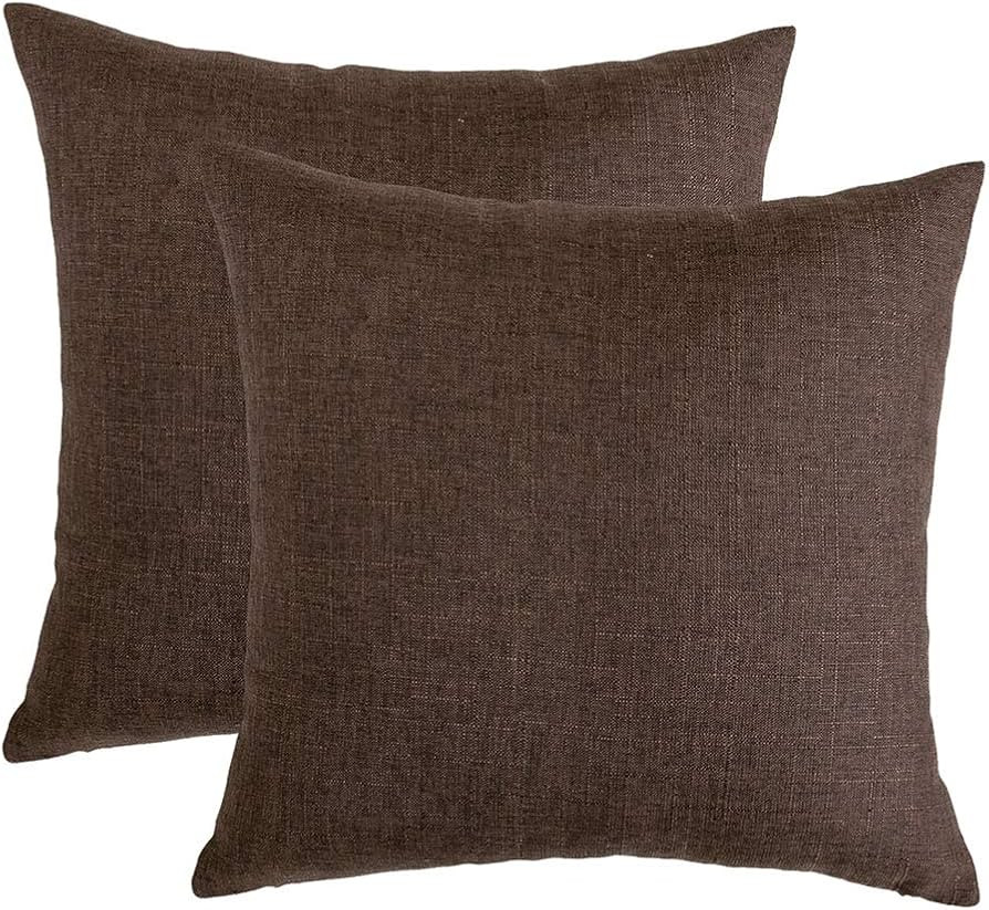 RainRoad Linen Decorative Throw Pillow Covers Cushion Cover Pillow Case for Sofa Couch Bed Chair,... | Amazon (US)