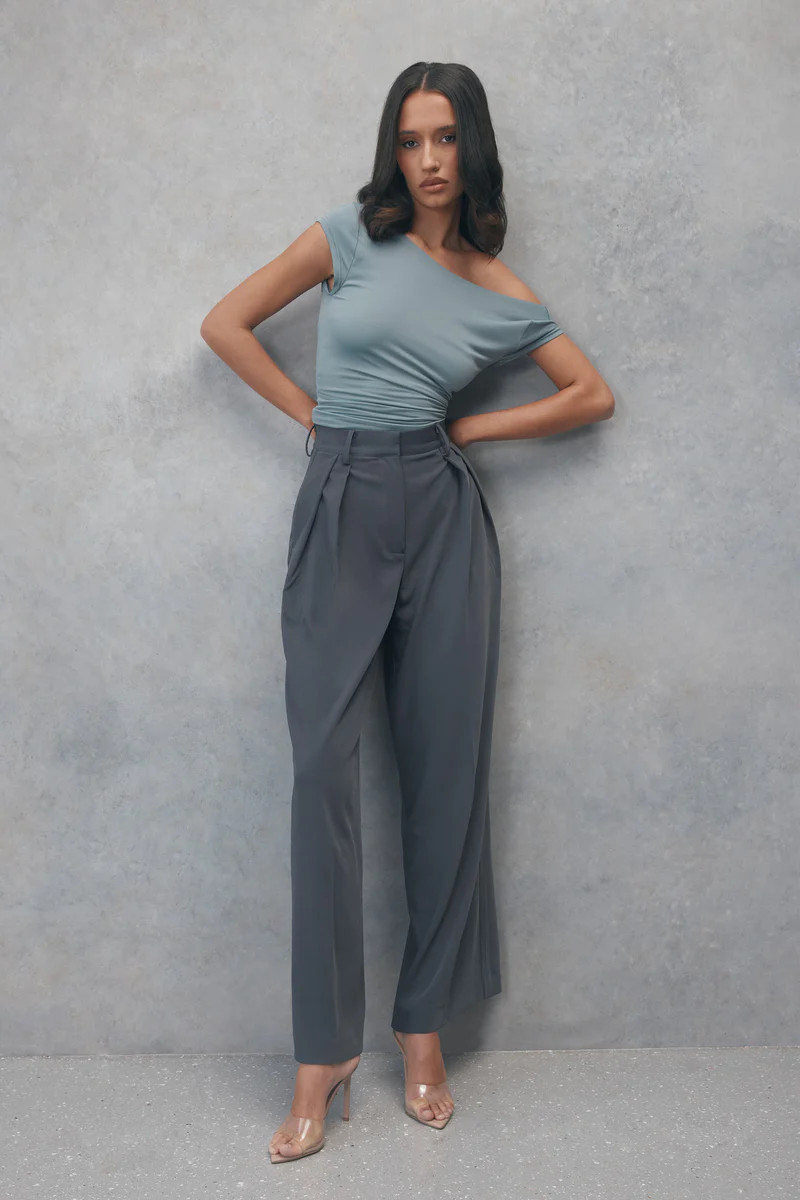 Jemima Straight Leg Pants - Charcoal | MESHKI US