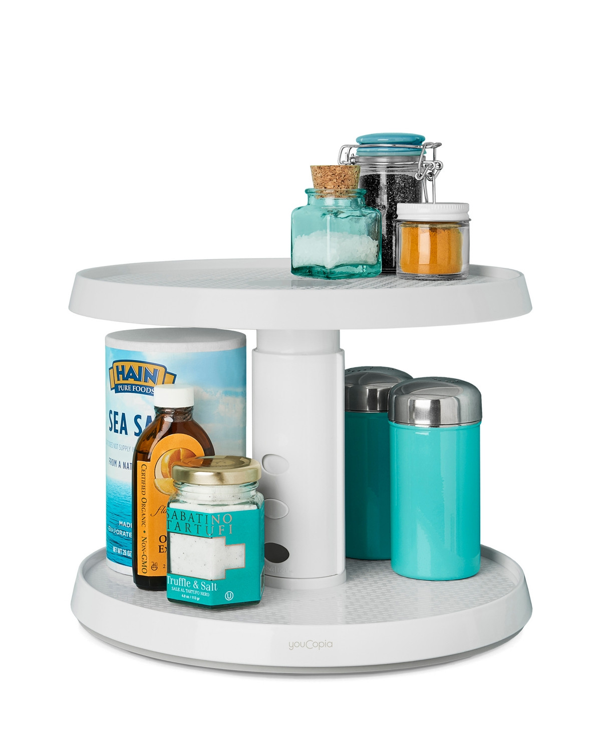 YouCopia Crazy Susan 11" Two-Tier Turntable - White | Macy's