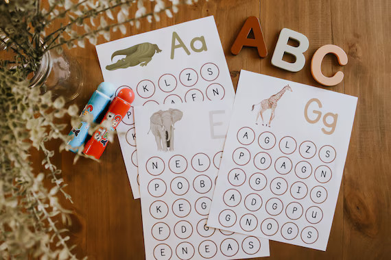 ABC Dot Worksheets Find the Letter  Homeschool  Preschool  - Etsy | Etsy (US)