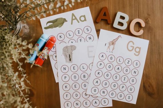 ABC Dot Worksheets Find the Letter  Homeschool  Preschool  - Etsy | Etsy (US)