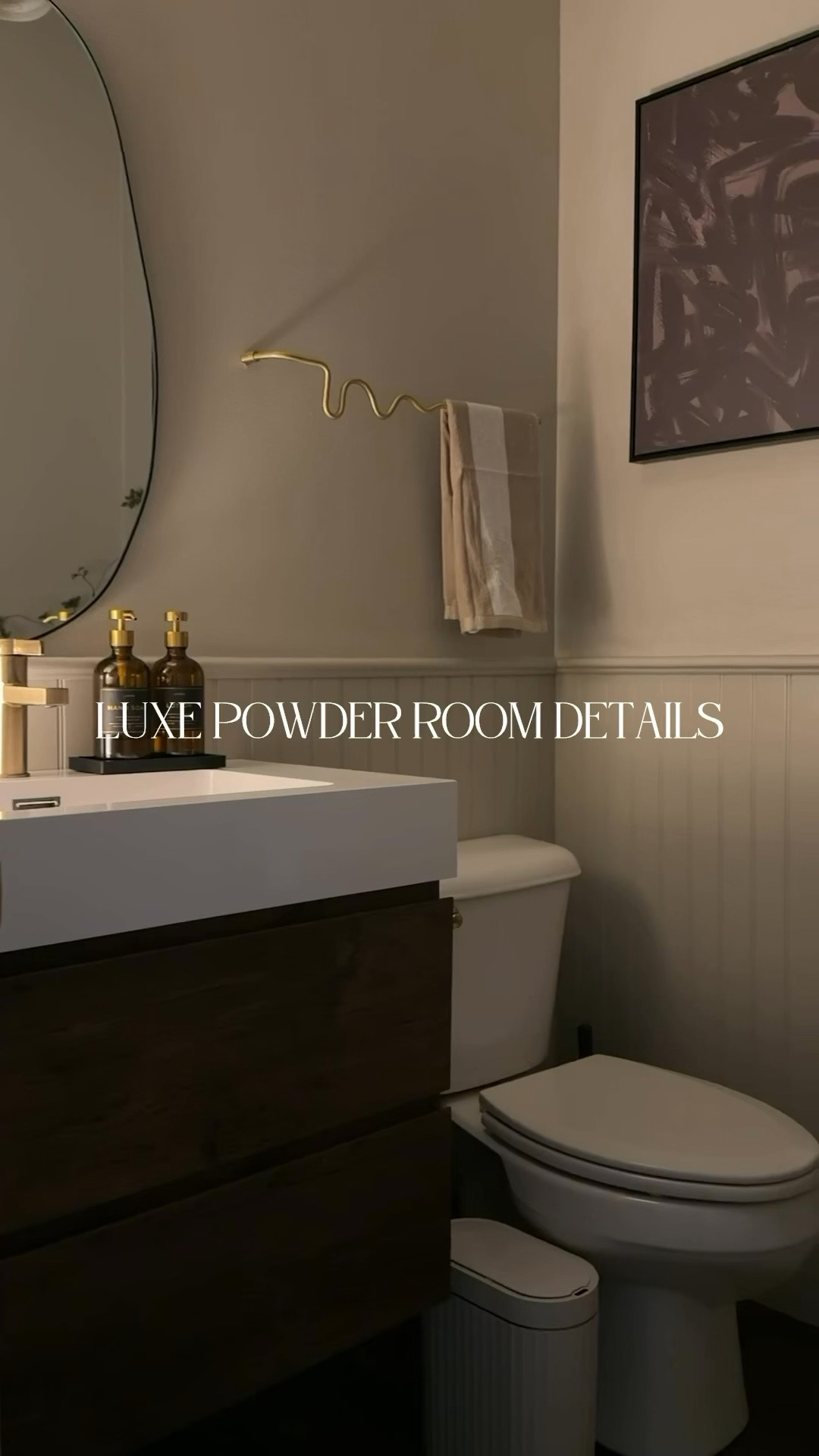 It's all in the details ✨🤎 Turning a small powder room into a luxe little moment with warm tones, elevated textures, and those finishing touches that make all the difference.

Proof you don't need a big space to make a statement.

#PowderRoom #EmmInteriors

#LTKHome #LTKU #LTKselfcare
