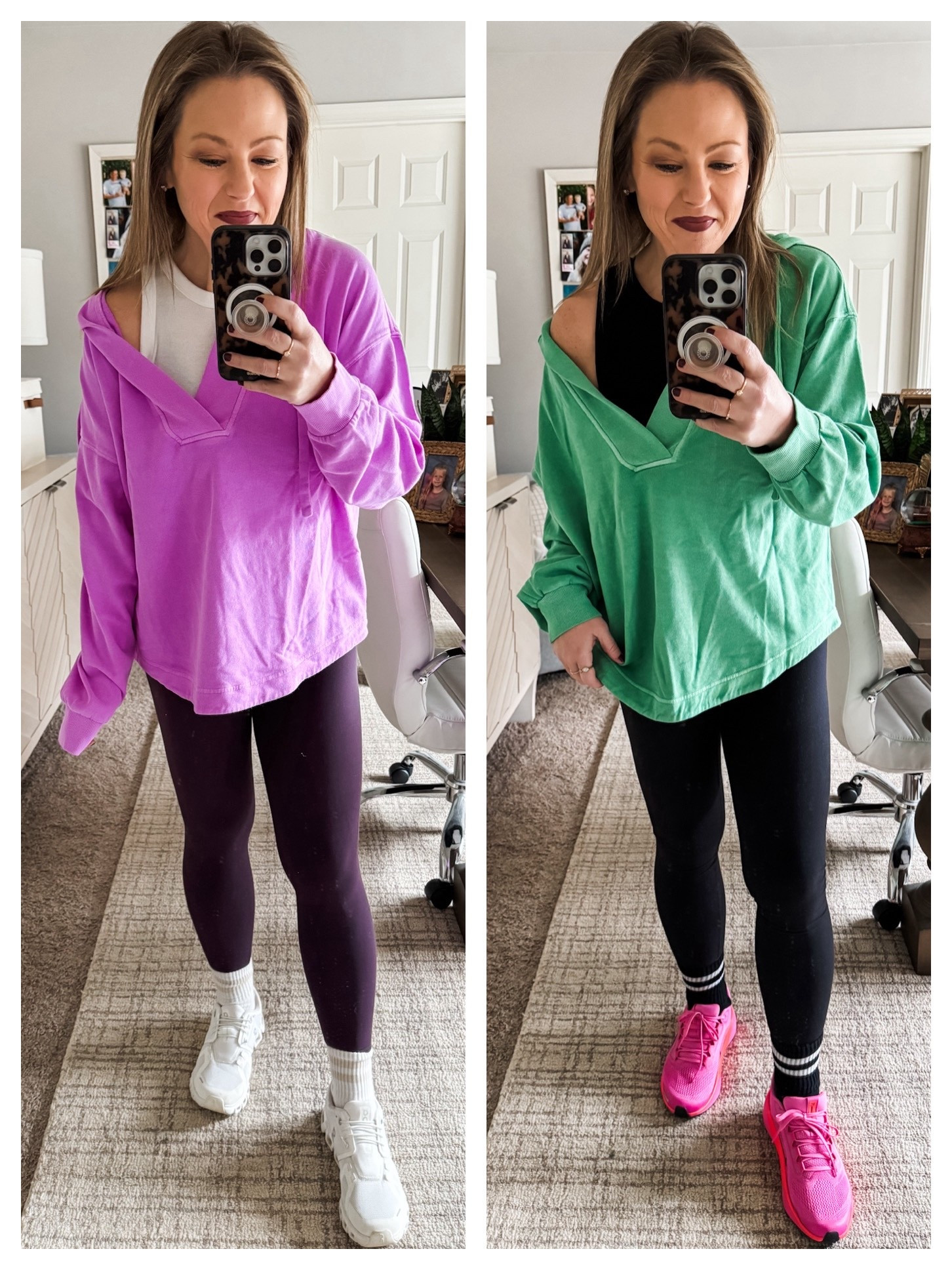 These bright beach hoodies  have won my heart! 5’3” and wearing a small in the hoodies, medium in the tanks and leggings 👍🏼 

#LTKOver40 #LTKfitnessgoals #LTKmomlife