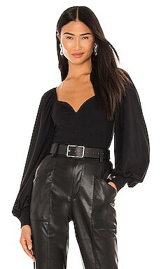 Susana Monaco Sweetheart Blouse in Black from Revolve.com | Revolve Clothing (Global)