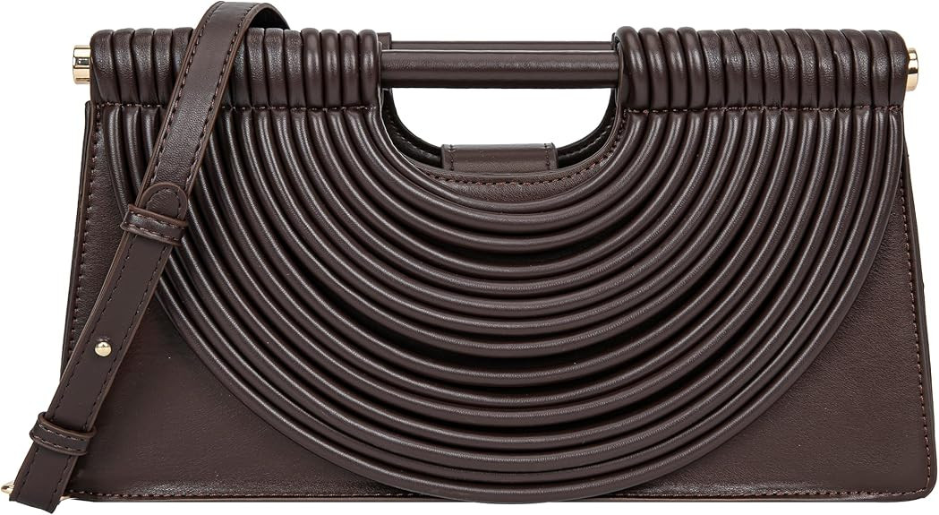 Trendy Woven Evening Clutch Purse Half Round Designer Shoulder/Crossbody Bag Top-Handle Satchel H... | Amazon (US)
