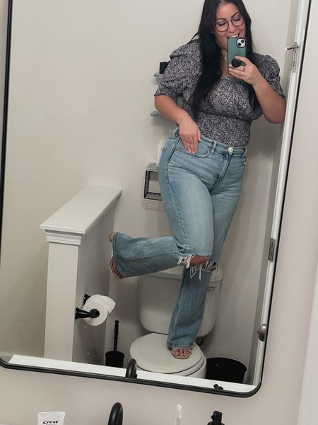 Who needs a basic tee and jeans when you can smock and wide-leg? 🙌 And yes, I'll admit it - I stood on the toilet for this outfit pic 🤣 #fashionbloggerlife. But seriously, this outfit is so chic and comfy, it's worth risking a broken ankle for 😉👠 #outfitinspo #springfashion #denimlove #nudeheels #smockshirt #widelegjeans #affordablefashion #casualchic #ootd #instafashion

#LTKstyletip #LTKSale #LTKSeasonal