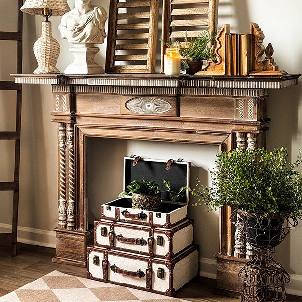 Stately Wood Carved Wall Mantel | Antique Farm House