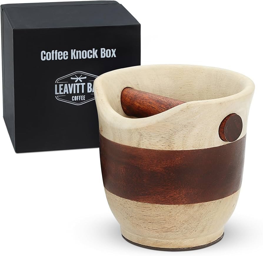 Leavitt Bay Espresso Knock Box – Dual Tone Mango & Acacia Wood Coffee Knock Box – Handcrafted... | Amazon (US)