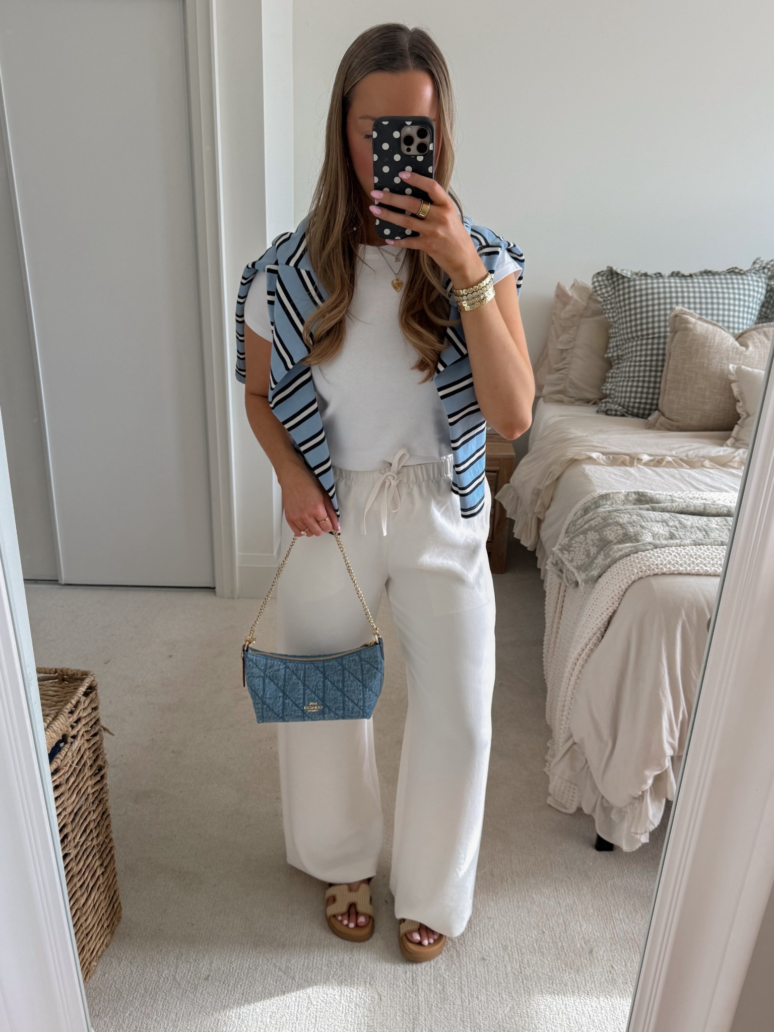 Tshirt size XS
Striped shirt size S
Lodge pants size M 

#LTKootd #LTKdayinmylife #LTKgrwm