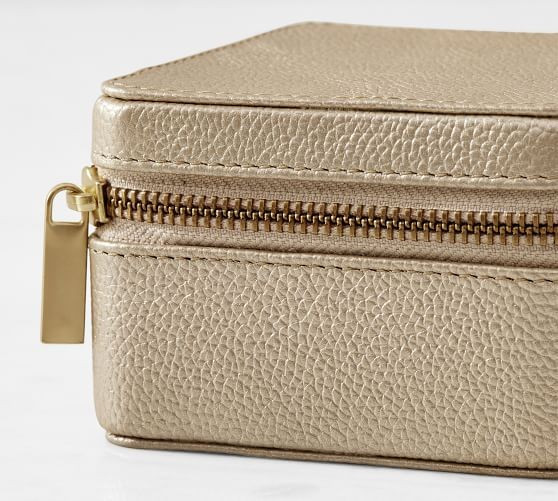 Quinn Leather Petite Travel Box, Foil Debossed | Pottery Barn (US)