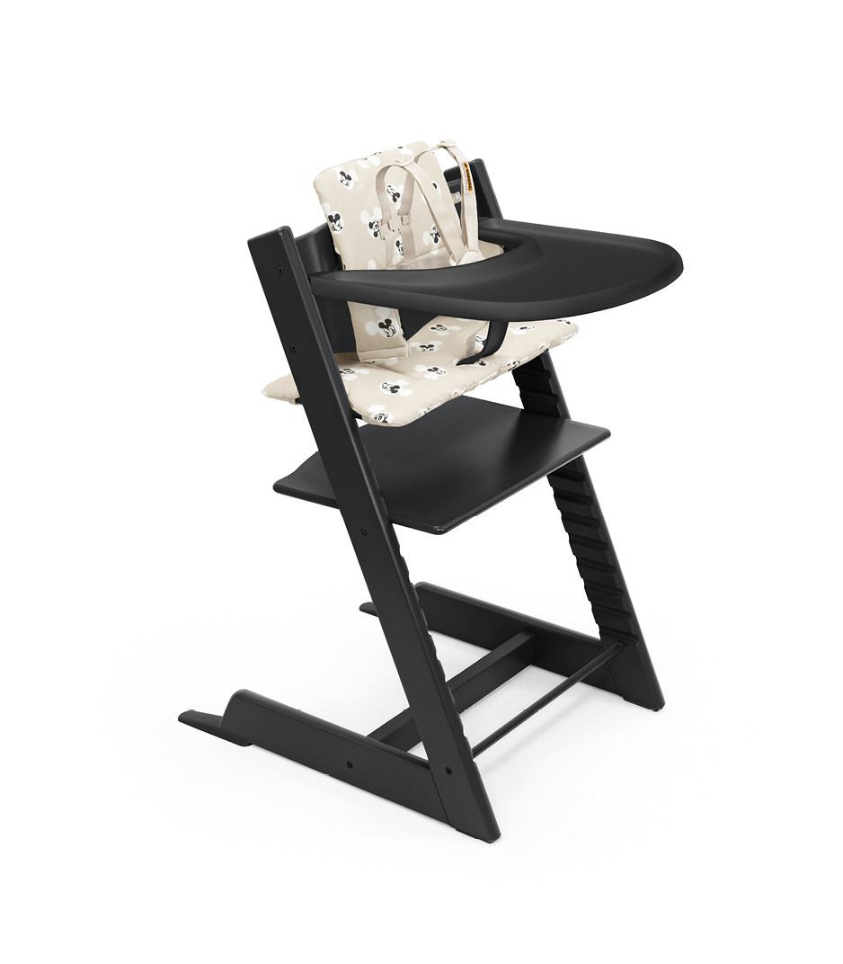 Tripp Trapp® High Chair² Black, Mickey Signature Cushion and Black Stokke® Tray | Stokke