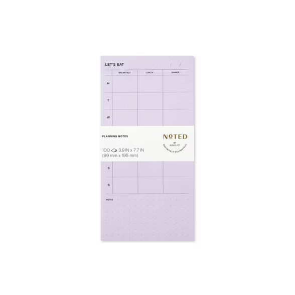 Post-it Weekly Plan Printed Notes 4"x8" - Light Purple | Target