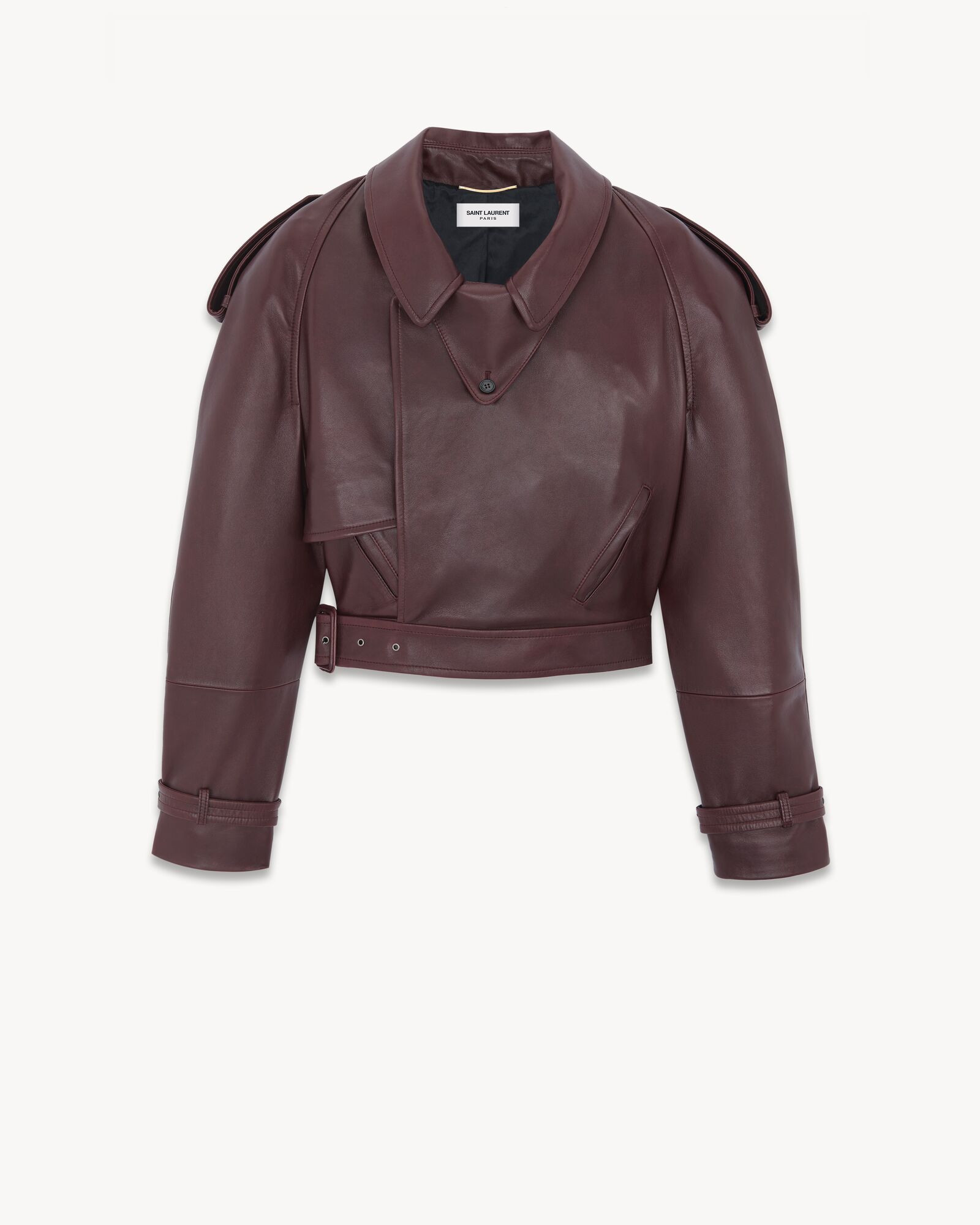 cropped trench in shiny lambskin | Saint Laurent Inc. (Global)