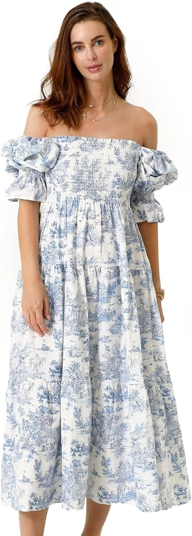 NOTHING FITS BUT Women’s Cotton Linen Kiko Pregnancy Maternity Dress, Casual Floral Maxi Matern... | Amazon (US)