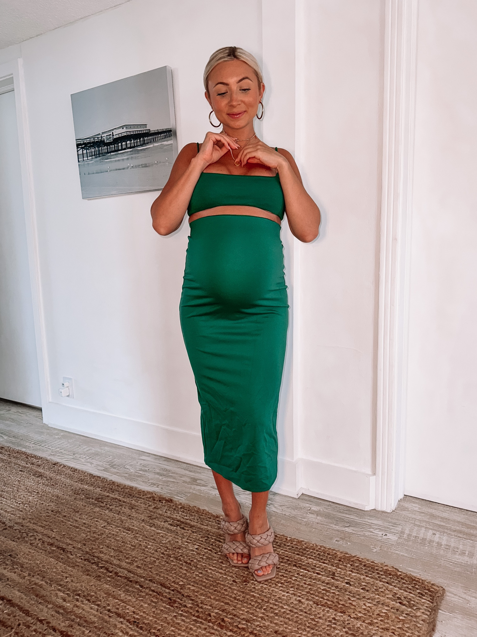 Wearing a medium in the top & skirt of this set! My heels are on major sale!!! TTS #bumpfriendly 

#LTKunder100 #LTKbump #LTKFind