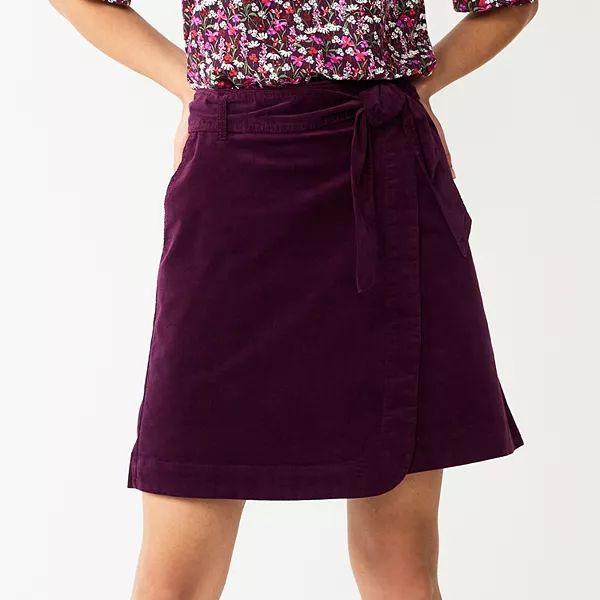 Women's DRAPER JAMES RSVP™ Tie-Front Corduroy Mini Skirt | Kohl's