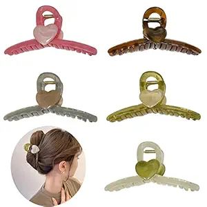Big Hair Claw Clips Large Butterfly Hair Clips for Women 5 Pcs No Slip Claw Clip Hair Clamp Grips... | Amazon (US)