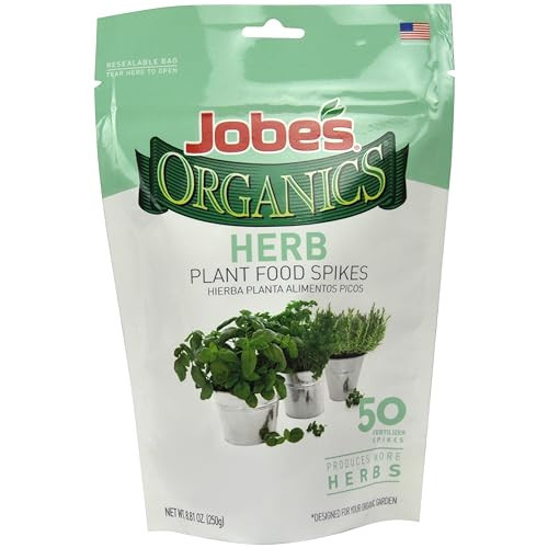Jobe’s Organics Herb Garden Fertilizer Spikes, Easy Plant Care Organic Fertilizer for Herb Gardens, 50 Count | Amazon (US)