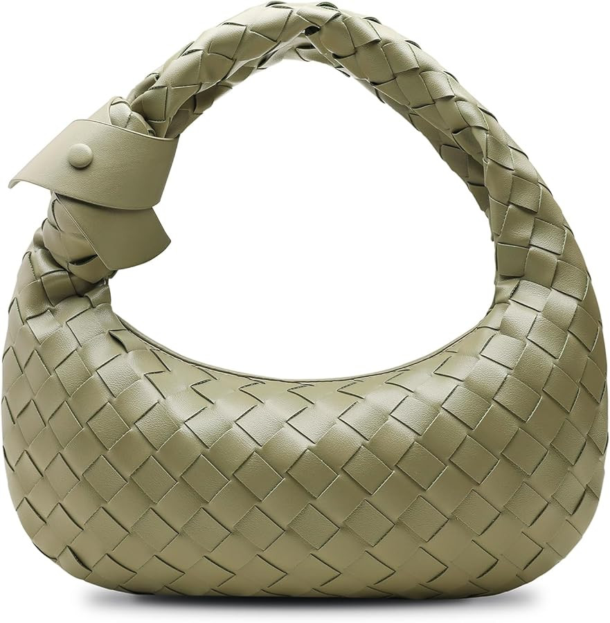Leather Woven Bag for Women, Woven Knot Clutch Bag | Amazon (US)