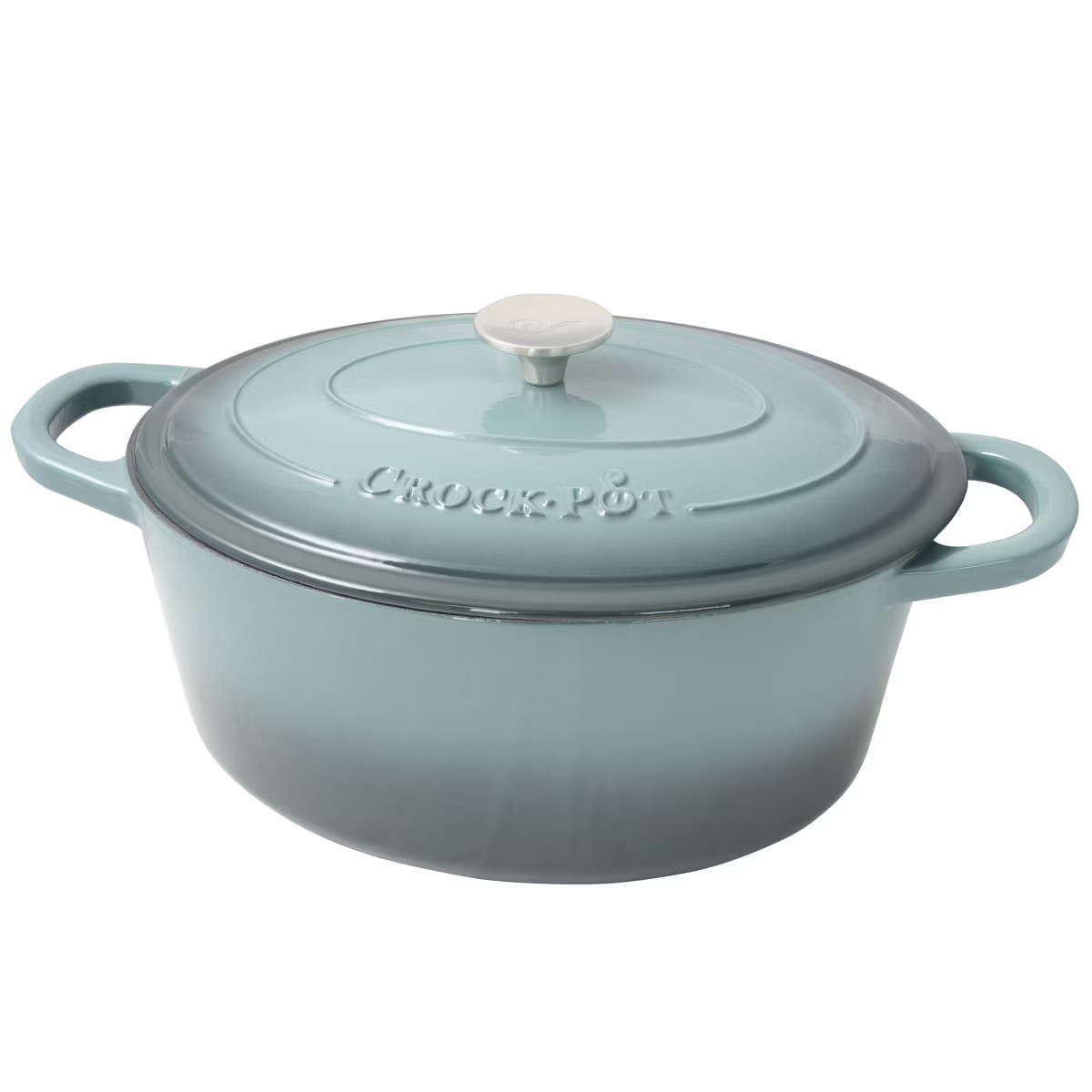 Crock Pot Artisan 7 Quart Enameled Cast Iron Dutch Oven Oval in Slate Grey | Target