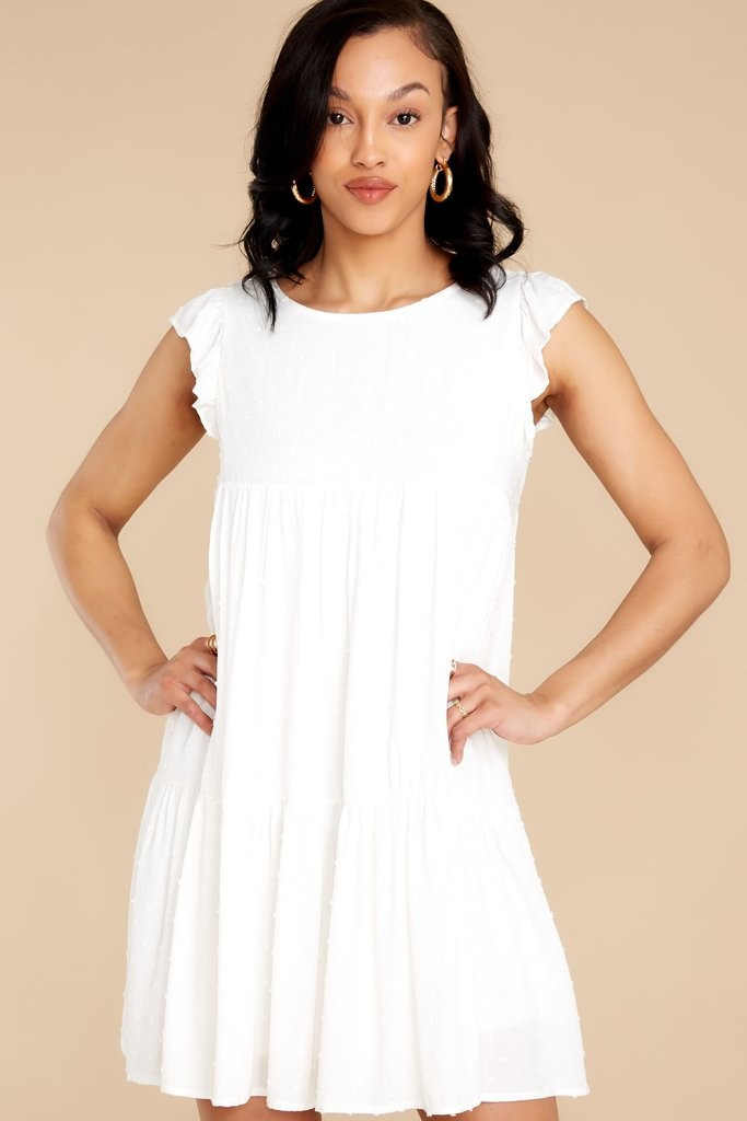 One More Clue Off White Dress | Red Dress 