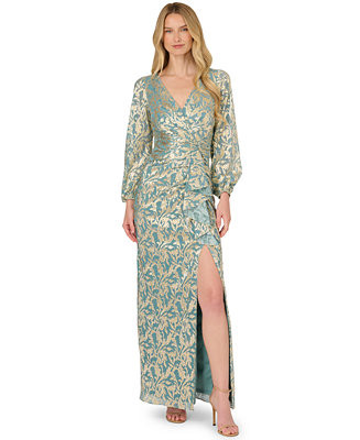 Women's Metallic Crinkle Gown | Macy's