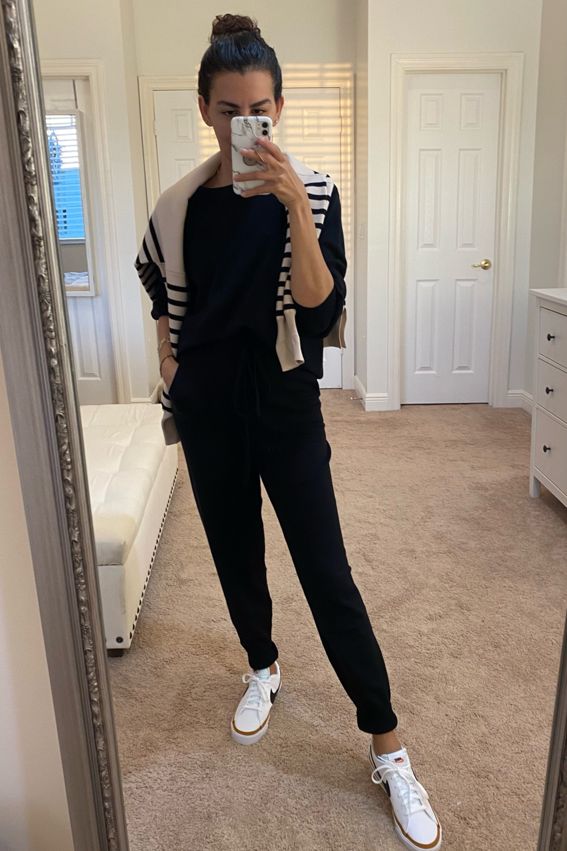 Super soft lounge set! Wearing a size S in the lounge set, M in the sweater. Shoes are so comfy and tts

#LTKFind #LTKsalealert #LTKSeasonal