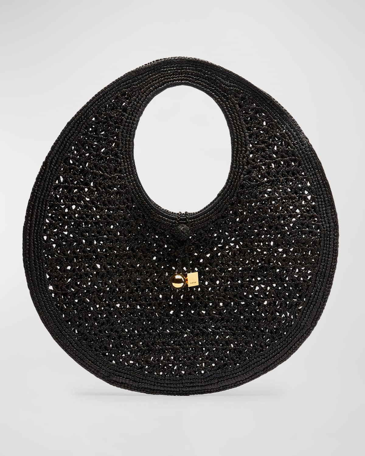 Le Rond Raffia Top-Handle Bag | Neiman Marcus
