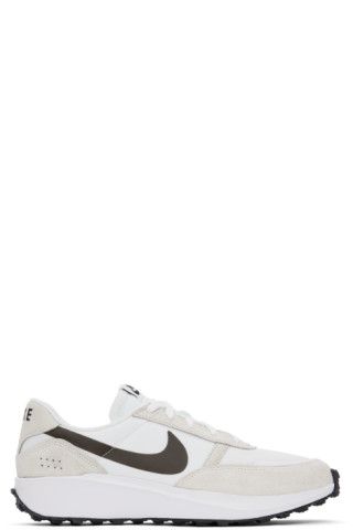 White & Beige Waffle Nav Sneakers | SSENSE