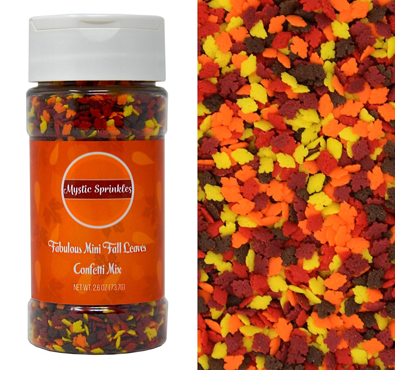 Mystic Sprinkles Fabulous Mini Fall Leaves Confetti Mix 2.6 Ounce Bottle | Walmart (US)