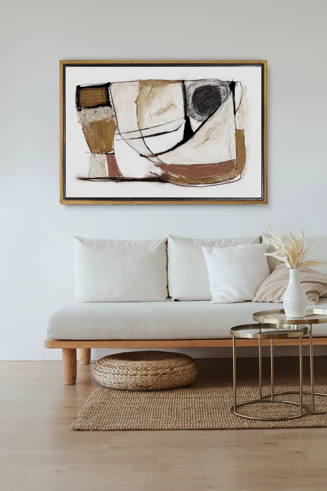 Large Abstract Painting, Large Modern wall art, Abstract Collage, Neutral Wall Art, Printable Abs... | Etsy (US)