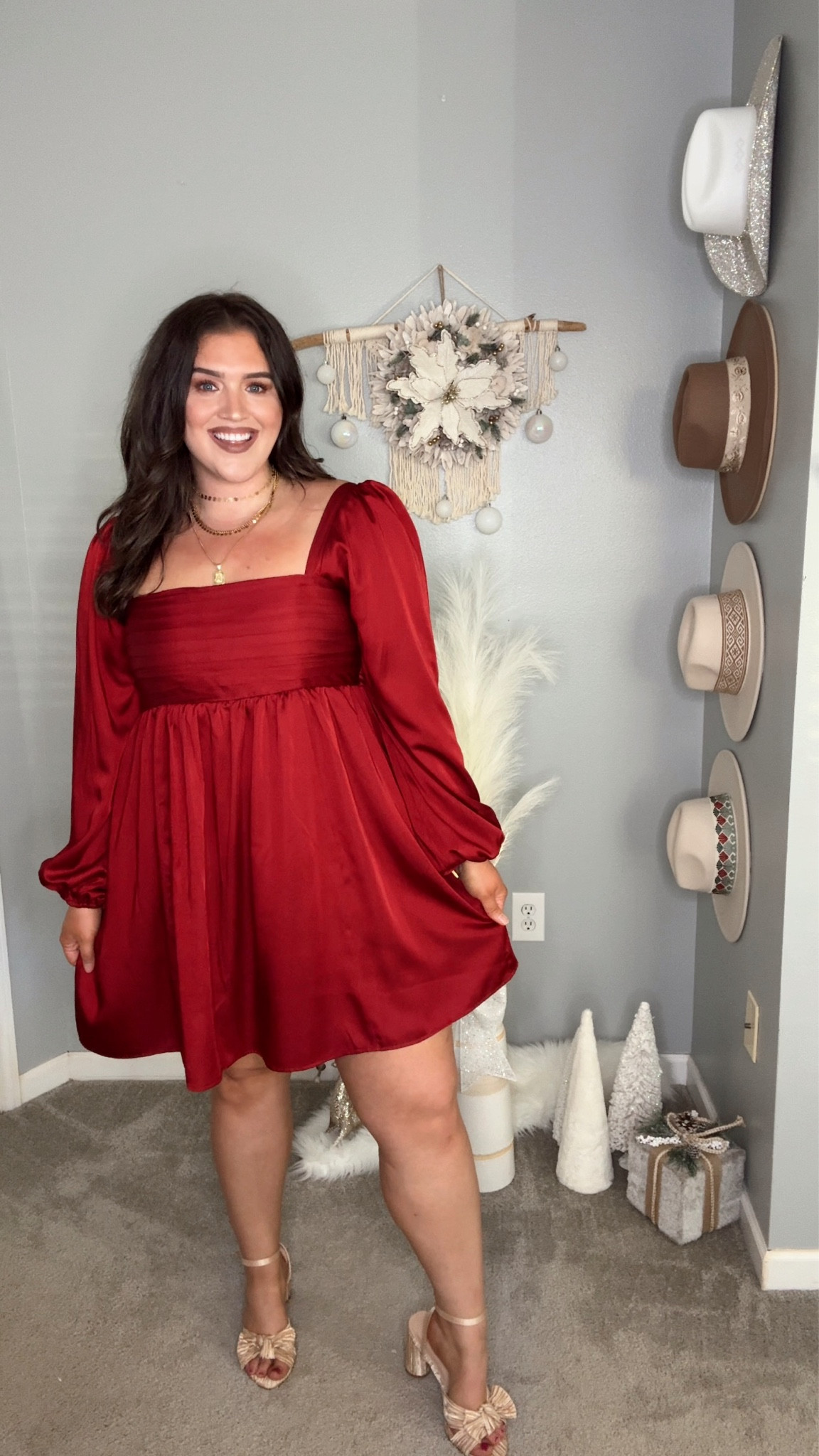 emerson satin long-sleeve mini dress Emerson Satin Long Sleeve Mini Dress